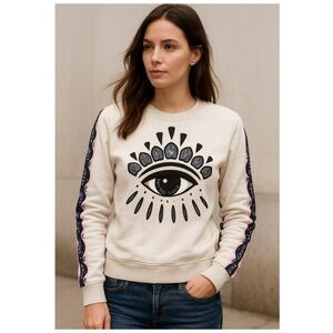 Kenzo White Eye Graphic Crewneck Sweatshirt Small